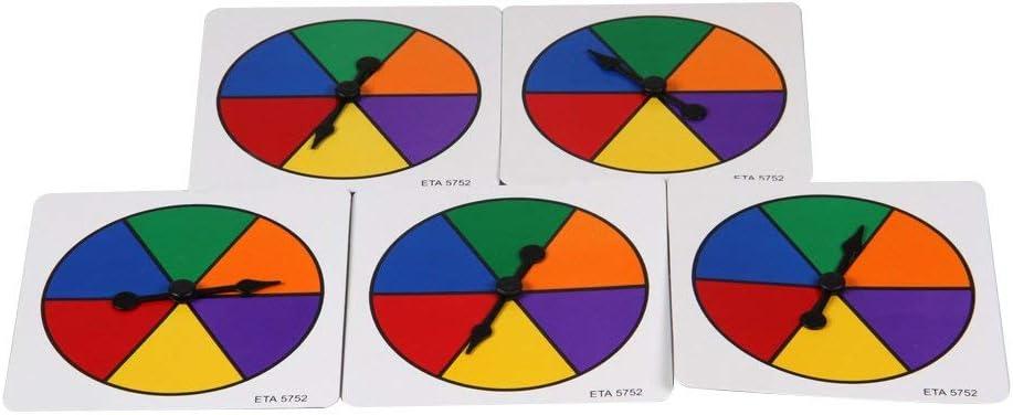 image:imagehand2mind Rainbow Color Spinners Probability Spinner Dry Erase Spinner Wheel Plastic Spinners for Classroom Arrow Game Spinner Math Classroom Supplies Math Manipulatives Set of 5