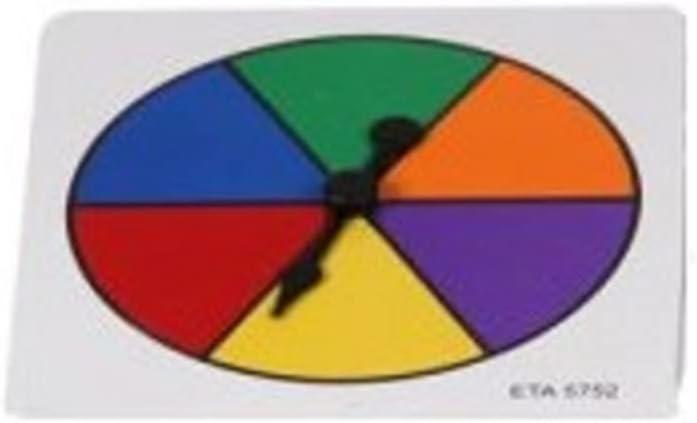 image:imagehand2mind Rainbow Color Spinners Probability Spinner Dry Erase Spinner Wheel Plastic Spinners for Classroom Arrow Game Spinner Math Classroom Supplies Math Manipulatives Set of 5