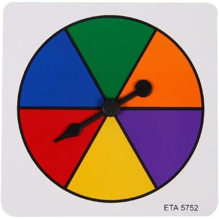 image:imagehand2mind Rainbow Color Spinners Probability Spinner Dry Erase Spinner Wheel Plastic Spinners for Classroom Arrow Game Spinner Math Classroom Supplies Math Manipulatives Set of 5