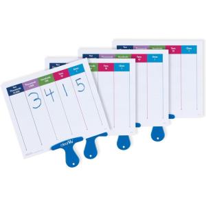 hand2mind Place Value Answer Board, Dry Erase Board Sets, Dry Erase Paddles, Math Classroom Supplies, Base 10 Math Manipulatives for Elementary School, 1st Grade Math Materials (Pack of 4)