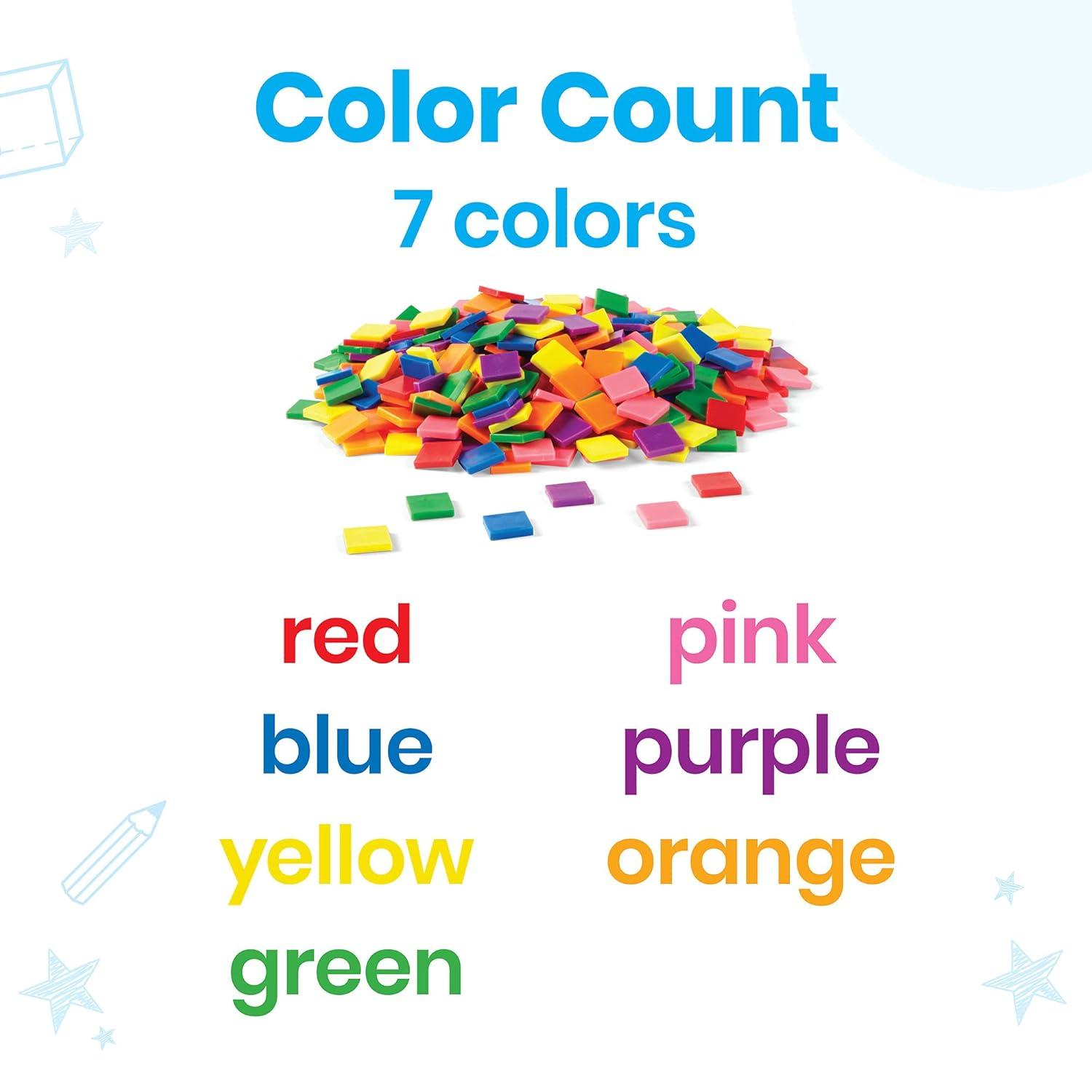 hand2mind Plastic Square with 7 Color Tiles, Color Sorting, Math ...