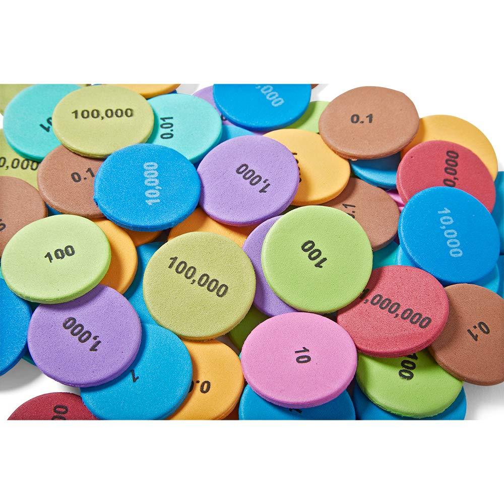 image:imagehand2mind Soft Foam Place Value Disks 10 Values Counting Chips for Kids Math Counters Kindergarten Math Teacher Supplies Base 10 Math Manipulatives for Elementary School Pack of 875