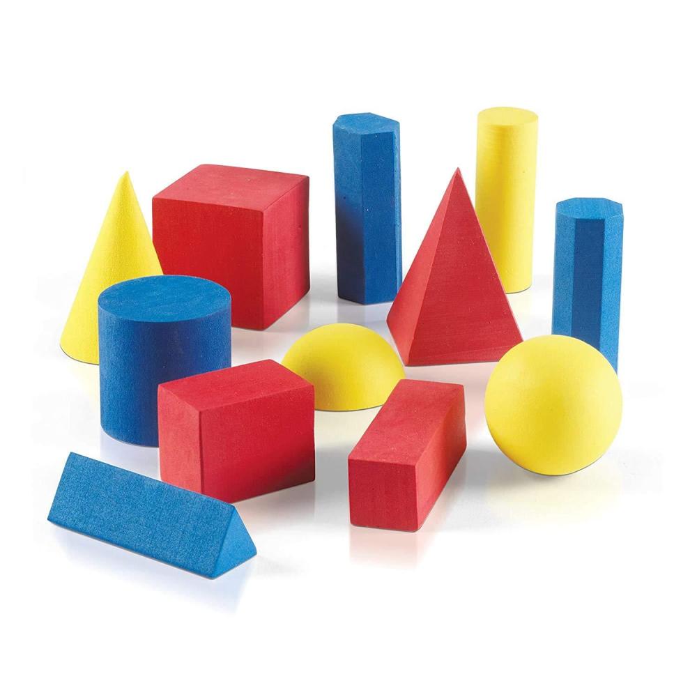 image:imagehand2mind Foam Geometric Solid Blocks Assorted Colors 3D Shapes Set of 120