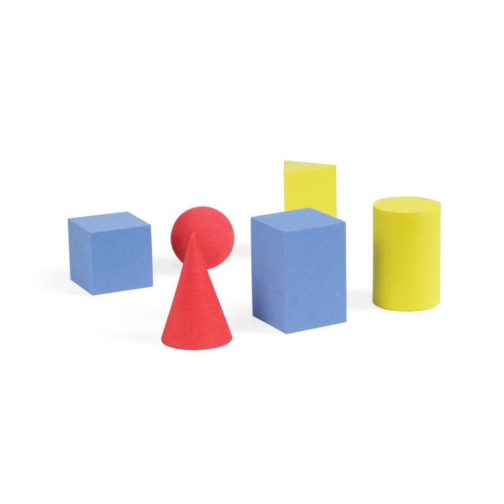 image:imagehand2mind Foam Geometric Solid Blocks Assorted Colors 3D Shapes Set of 126