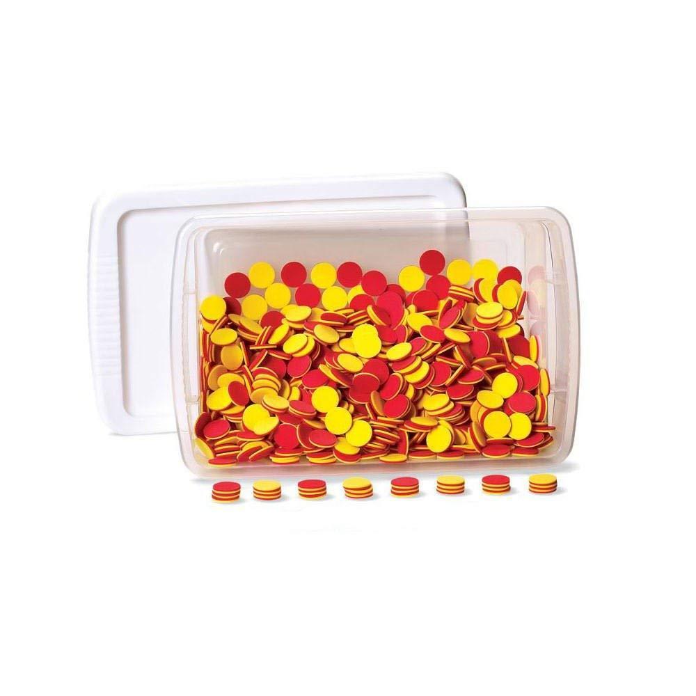 image:imagehand2mind Plastic Math Counters for Kids Red and Yellow Counters Math Manipulatives for Counting Sorting Pattern Bingo Chips Game Tokens Homeschool Supplies Set of 1000