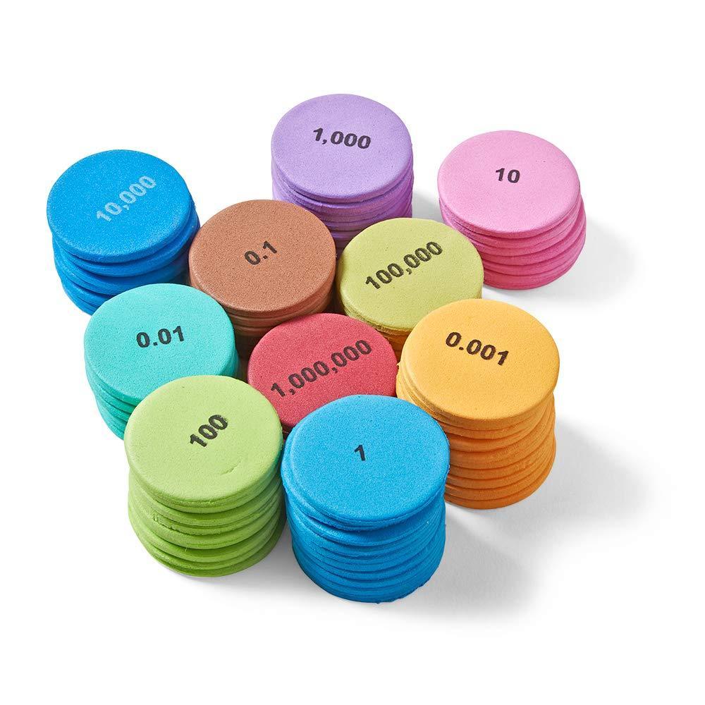 image:imagehand2mind Soft Foam Place Value Disks 10 Values Counting Chips for Kids Math Counters Kindergarten Math Teacher Supplies Base 10 Math Manipulatives for Elementary School Pack of 875